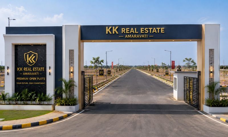 Entrance gate of a gated township development in Amaravati